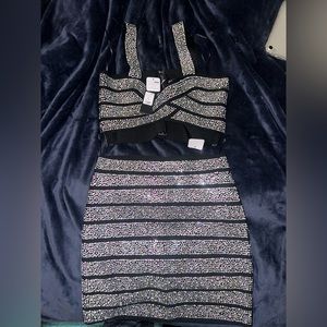 Brand New Fashion Nova Skirt Set “Ramona Rhinestone”